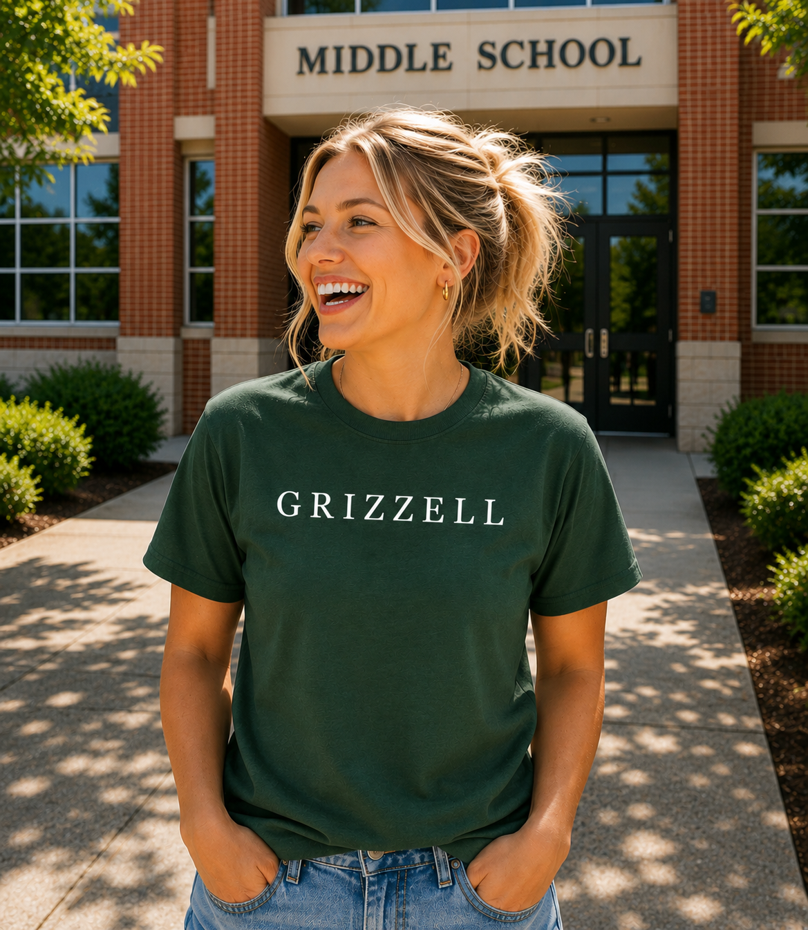 Simple Grizzell green tee