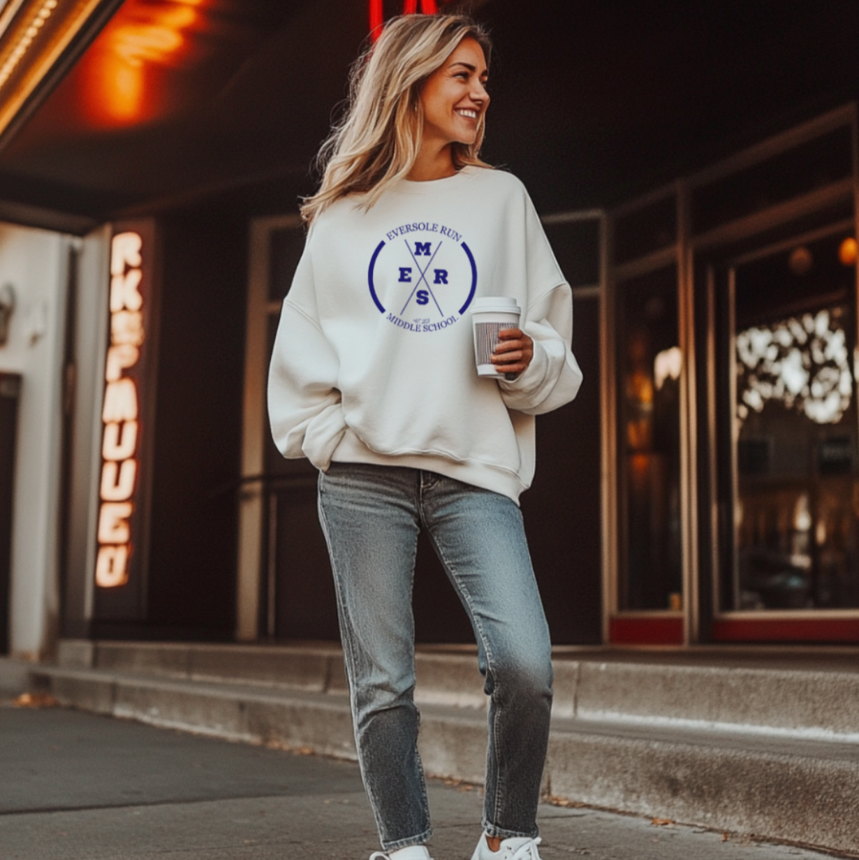 the CLASSIC eversole crewneck sweatshirt (navy logo)