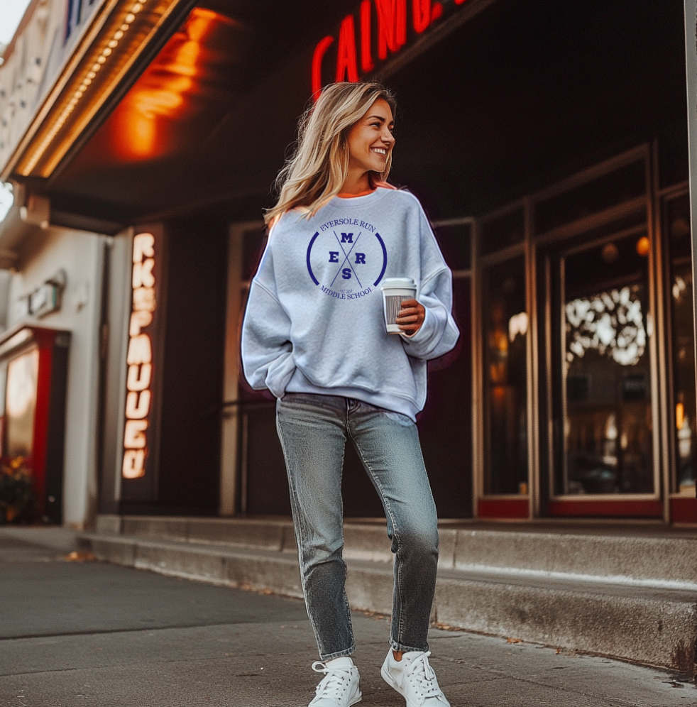 the CLASSIC eversole crewneck sweatshirt (navy logo)