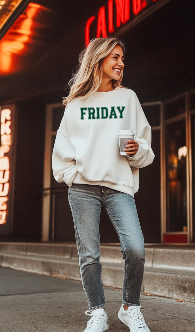 the FRIDAY crewneck unisex sweatshirt